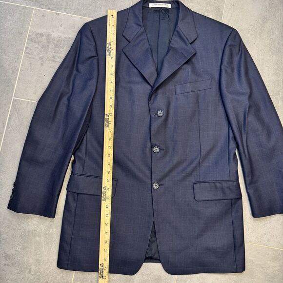 Hickey-Freeman Blue Windowpane 3 Button Wool Sportcoat Blazer 40R - Picture 4 of 7